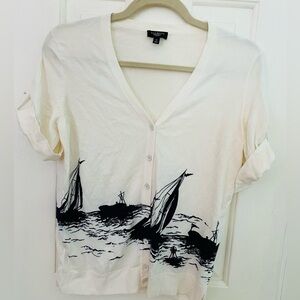 Talbots Sailboat Cardigan
